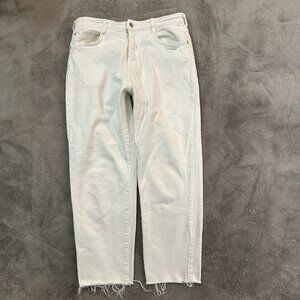 Pilcro Anthropologie The Borrowed Boyfriend Jeans Women's size 29 Cream